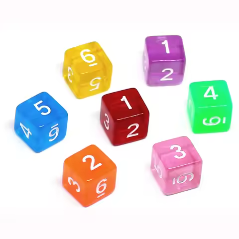 7 Pcs/set 6 Sided Transparent Dice Funny Puzzle Game 15mm