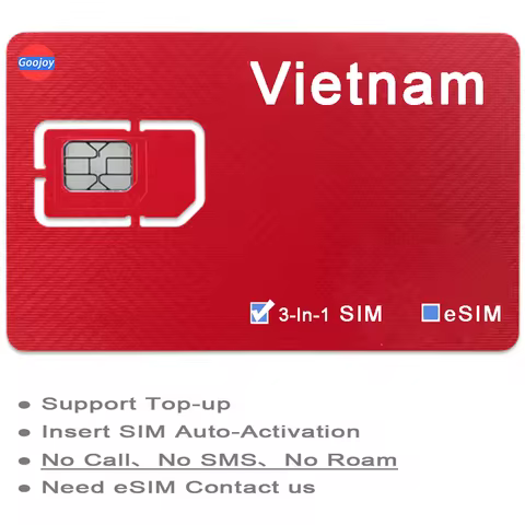 Vietnam Viettel Prepaid Sim / eSIM Card；Vietnam Sim Card For Nha Trang Da Nang Phu Quoc Island Hanoi