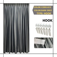 Langsir Naco (1Mx1.3M) Ready Made Curtain!Siap Jahit Langsir,Langsir RAYA Kain Tebal 80% Blackout(2 IN 1)-G12-Dark Grey