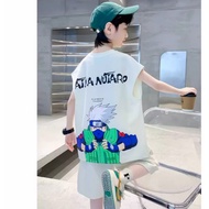 Stylish boys' clothing set, 17-45kg R-shaped baby boy clothes, soft, cool, sweat-absorbent fabric, w