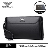 ┅▲✓ Victoria Fang Armani Mens Handbag Top Layer Cowhide Casual Mens Bag Clutch Bag Leather Envelope 