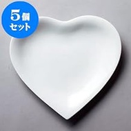 kbu3-636-15-643-5set 5-piece Delica-ware Heart Small Plate (White) [5.6 x 5.3 x 0.8 x 0.8 inches (14