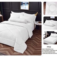 CADAR HOTEL "PROYU" 100% COTTON 7 IN 1 HOTEL STYLE SINGLE TONE HIGH QUALITY FITTED BEDSHEET WITH COMFORTER ( KING )