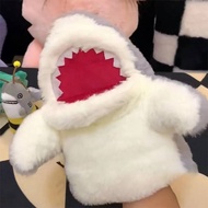 SHINE 22cm Cute Little Shark Hand Puppet Gloves Plush Toys Animal Hand Puppet Shark Arm Open Mouth G