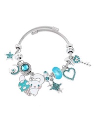 Pulsera de colgante de diamantes de imitación con diseño lindo de personaje de caricatura Hello Kitty 1pc, regalo de accesorios de moda para mujeres desde los años 2000