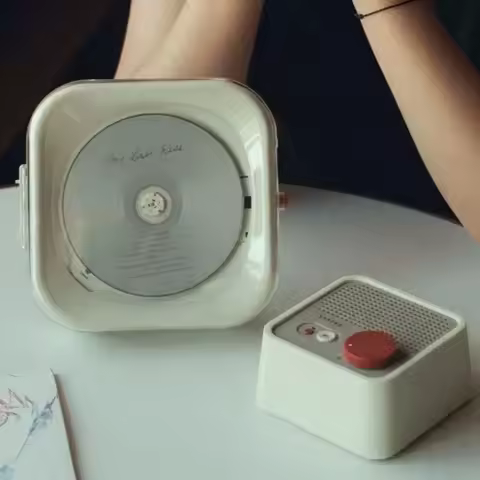 Syitren R400 Portable Rechargeable CD Player Bluetooth Wireless Retro Design HiFi Audio Output Music