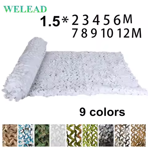 Welead 1.5m White Reinforced Camouflage Net Army Garden Decoration Fence Shade Hiding Mesh Outdoor 2