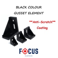 Black Gusset Element L Corner Bracket Aluminium Profile Bracket 2020 3030 4040