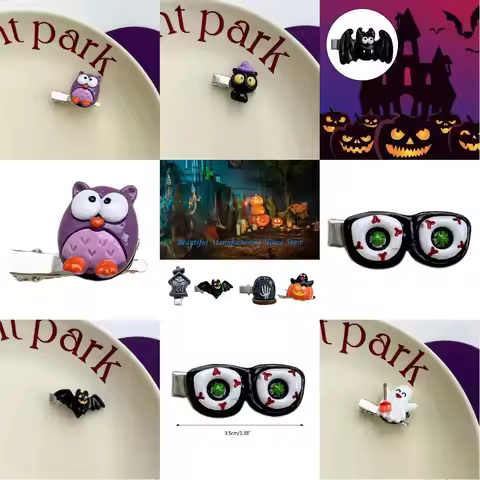 E56A Thin Hair Clip Halloween Hair Decor Duckbill Clip Women Hair Accessories