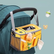 COMPILA Portable Cartoon Multiple Pockets Nappy Storage Large Capacity Stroller Accessory Diaper Bag Baby Stroller Bag Storage Bag Mummy Bag