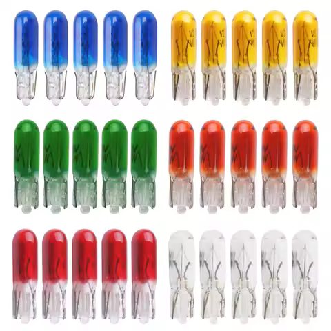 10/20pcs T5 1.2W 2W W3W T10 W5W Halogen Lamp Car Instrument Lights Dashboard Warning LED Indicator L