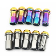 Car Modified Wheel Nut Titanium Alloy Coating Anti-theft Ear Nut Lock M12x1.25/M12x1.5