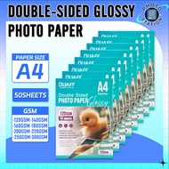 QUAFF Double Sided Photo Paper Glossy A4 Size (120Gsm-300Gsm) 50Sheets High Quality A4 Paper
