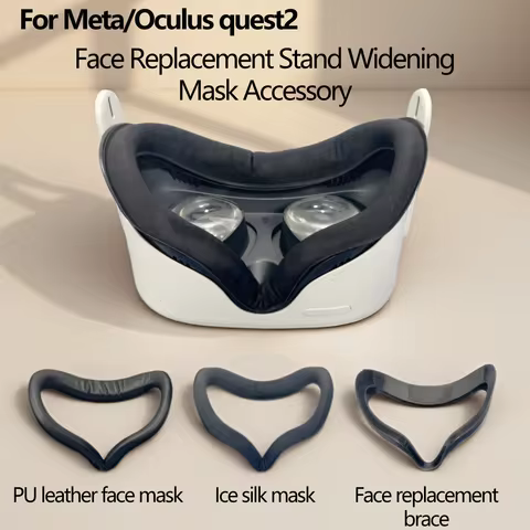 Suitable for Meta/Oculus Quest2 Face Replacement Stand Eye Mask Accessory, Ice Silk Eye Mask, PU Lea