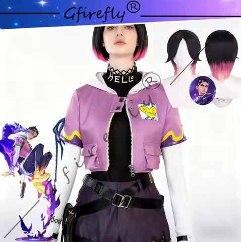 Game Valorant Clove Game Character Cosplay Costumes Game Clothes Wigs Complete Set of Halloween Cost