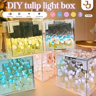 DIY Tulip Mirror Cube Lamp Night Light Bedroom Decor Atmosphere Light Creative Rubik's Cube Tulip Ni