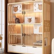 Sangkar kucing, vila kucing, kabinet kucing ruang bebas dalam rumah, rumah kucing kayu padu, rumah k