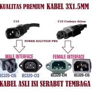 Power Cord Cable Monitor extension CPU Monitor IEC320 C15 to C14 3x 1.5mm 2.5 Meters / Cable Power C