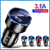 3.1A Dual USB Car Charger LCD Voltage Meter Display 12-24V Fast Charging Power Adapter