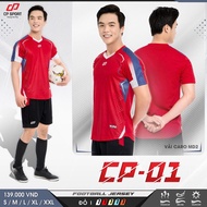 CP SPORT - RED CP01 Football Kit, Genuine, Breathable Sesame Fabric, Super Nice CPK-CP01-DO
