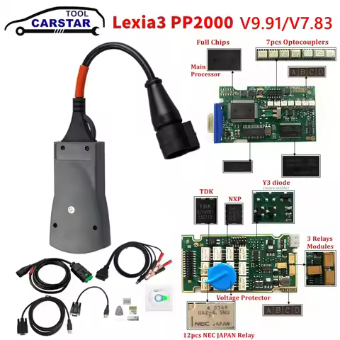 Professional Diagnostic Tool Full Chips Lexia3 PP2000 OBD2 Diagbox V9.91 Firmware 921815C For Citroe