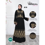 ABAYA JUBAH HITAM SULAM BUNGA MEWAH (IRDIENA - DHIA COTTON)