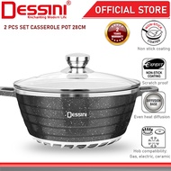 DESSINI ITALY Granite Die Cast Aluminium Non Stick Casserole Pot Bowl Deep Fry Pan Cookware Tool (28