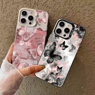 Newspaper Butterfly Anime Electroplate Silver IMD Phone Case For Redmi 13 A1 A2 Plus 9 12C 9T 9A 13C