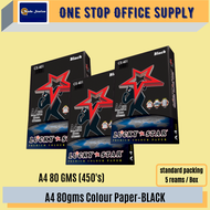 OKADA A4 Black Colour Paper 80gsm / Kertas Warna Hitam / Color Paper / A4 Paper 80gsm / Kertas A4