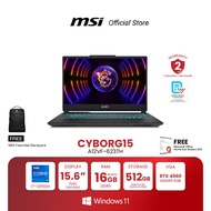 MSI NOTEBOOK Cyborg 15 A12VF-623TH 15.6" FHD | Intel Core i7-12650H | NVIDIA GeForce RTX 4060 | 16GB(8GBx2) DDR5 | 512GB NVMe PCIe Gen4 M.2 SSD | Windows 11 Home (โน้ตบุ๊ก)