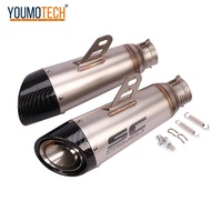 (ซ้ายและขวา) 51มม. ท่อไอเสียท่อไอเสียรถจักรยานยนต์ที่เปลี่ยนได้เข้าท่อไอเสียปลายท่อท่อระบายพลังงานปล