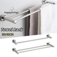 happylivingl 50/60CM Stainless Steel Single&Double Bathroom Towel Ra Storage Ra Towel Bar