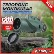 80 x 100 Zoom Tripod Phone Clip Monocular