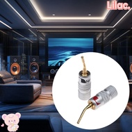 LILAC Musical Sound Banana Plug,  Gold Plated Nakamichi Banana Plug, Pin Screw Type Banana Connectors Plugs Jack with Screw Lock Speaker Wire Cable Connectors