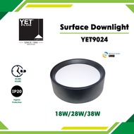 YETPlus YET9024 Surface Downlight 3C Memory Black Round SMD LED Ceiling Surface Downlight Lampu Sili