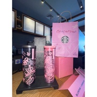 HITAM Starbucks blackpink tumbler Black, starbucks tumbler blackpink pink, blackpink starbucks