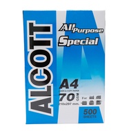 [ขนาดA4] ALCOTT กระดาษถ่ายเอกสาร A4 70 แกรม (1 รีม / 500 แผ่น) - ห่อสีฟ้า