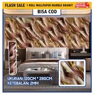 Wallpaper Dinding Vinyl Marble 1.2 m x 3 Meter Tebal 2mm Wallpaper Foam Marbel Motif Marmer Pvc