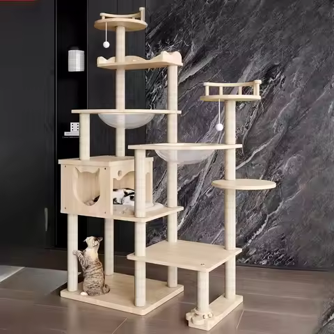 Wood Nest Cat Scrapers Climbing Shelf Space Saving Toys Shelf Cat Scrapers Tree Tower Drapak Dla Kot