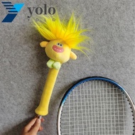 YOLO Cartoon Badminton Racket Protector, Animal Non Slip Badminton Racket Handle Cover, Sweat Absorption Grip Elastic Drawstring Cute Badminton Racket Grip Cover Tenis