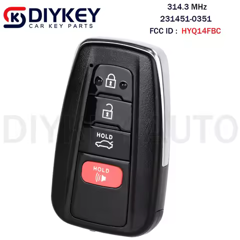 Smart Remote Car Key Fob 4 Buttons 314.3MHz for Toyota Avalon 2019 2020 2021 FCC ID: HYQ14FBC, Board