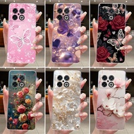 Phone Case For OnePlus 10 Pro Case Luxury Fashion Butterfly Flower Clear Soft Silicone Jelly Casing 