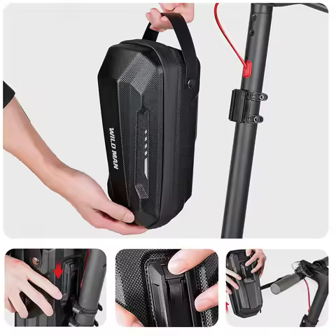 Scooter Handlebar Bag 2L/3L Handlebar Mounted Organizer Portable Hard Shell Large Capacity Night Ref