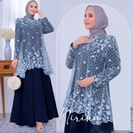 Baju Gamis Terbaru Nirina Maxi Crinkle Airflow Mix Brukat Jumbo M L XL XXL 3XL Dress Kondangan Wanit