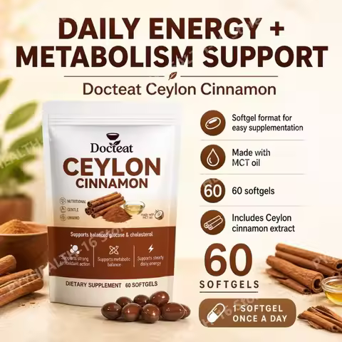 Docteat Ceylon Cinnamon Softgels with MCT Oil Supports Balanced Glucose and Cholesterol Metabolic Ba