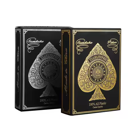 1PCS Silver Gold Foil Border Playing Cards Washable PVC Poker Fast, Fun, Competitive Multiplayer Sol