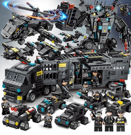 [920 chi tiết] Bộ đồ chơi lắp ghép xếp hình cảnh sát oto robot du thuyền trực thăng xe swat  và Máy 