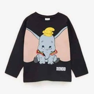 Kaos Anak 1-8 Tahun Baju Anak Zara Kids Disney Dumbo Hitam Cotton