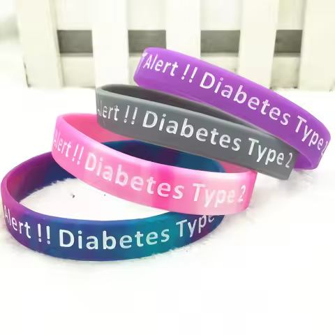 Fashion TYPE 2 DIABETIC bracelet soft silicone bracelet with type 2 diabetes medical warning bracele