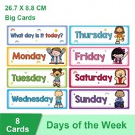 Kids 3-8 Years Days Of The Week English Words Cards Classroom Decoration Board Headers Educational F